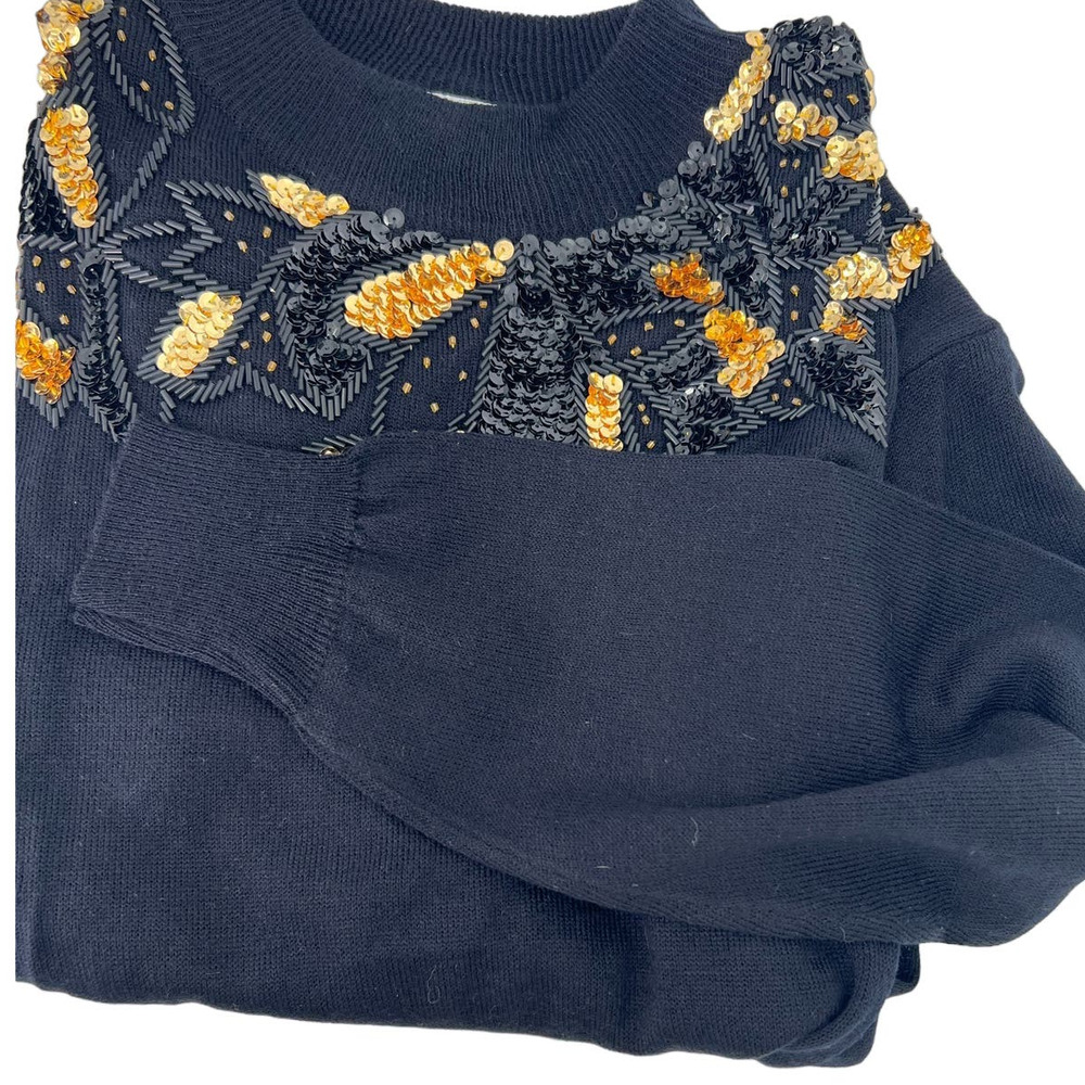 Vintage Regency Collection for Joyce Black Sequined Sweater
